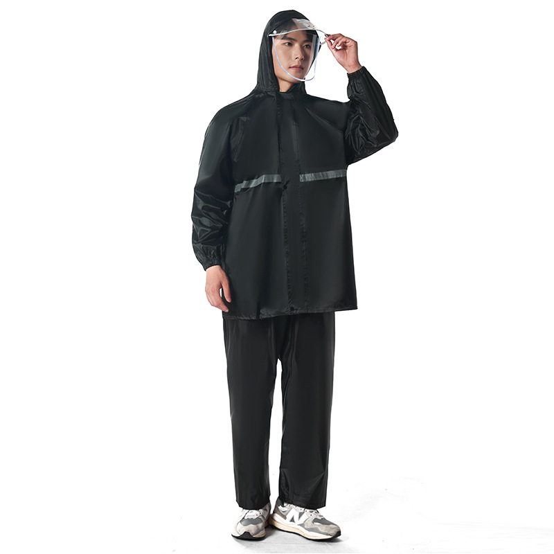 现货城管雨衣雨裤套装户外劳保工地电动车骑行男反光分体雨衣批发