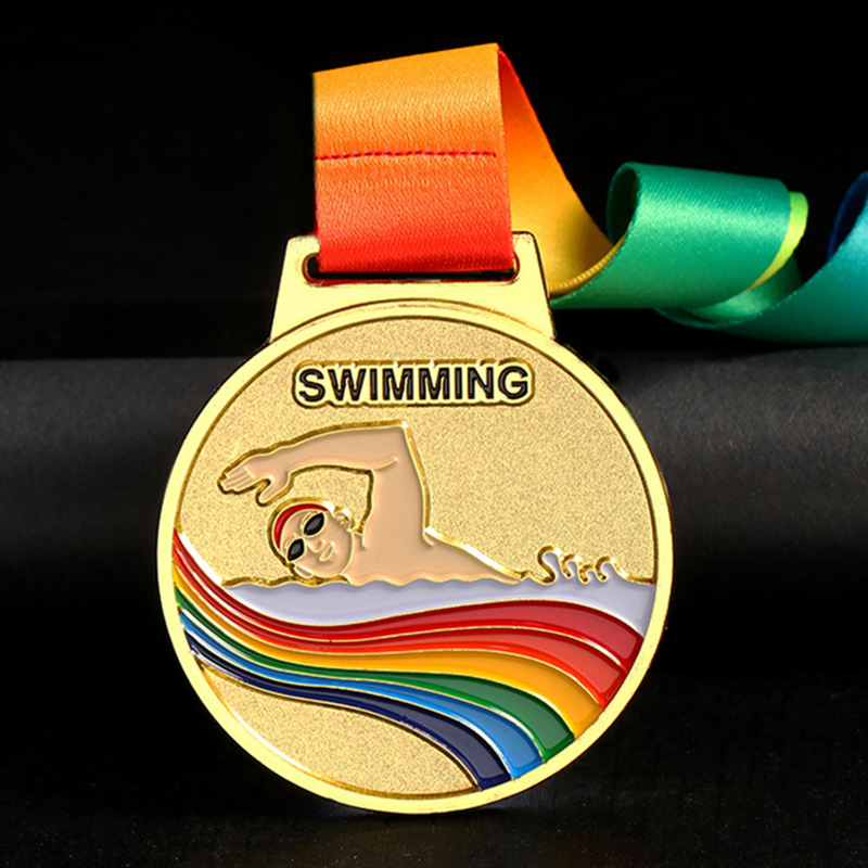 Spot Supply Bicycle Swimming Competition Commemoration Medal Track and Field Dance Activities Gold and Silver Copper Listing Medal Wholesale