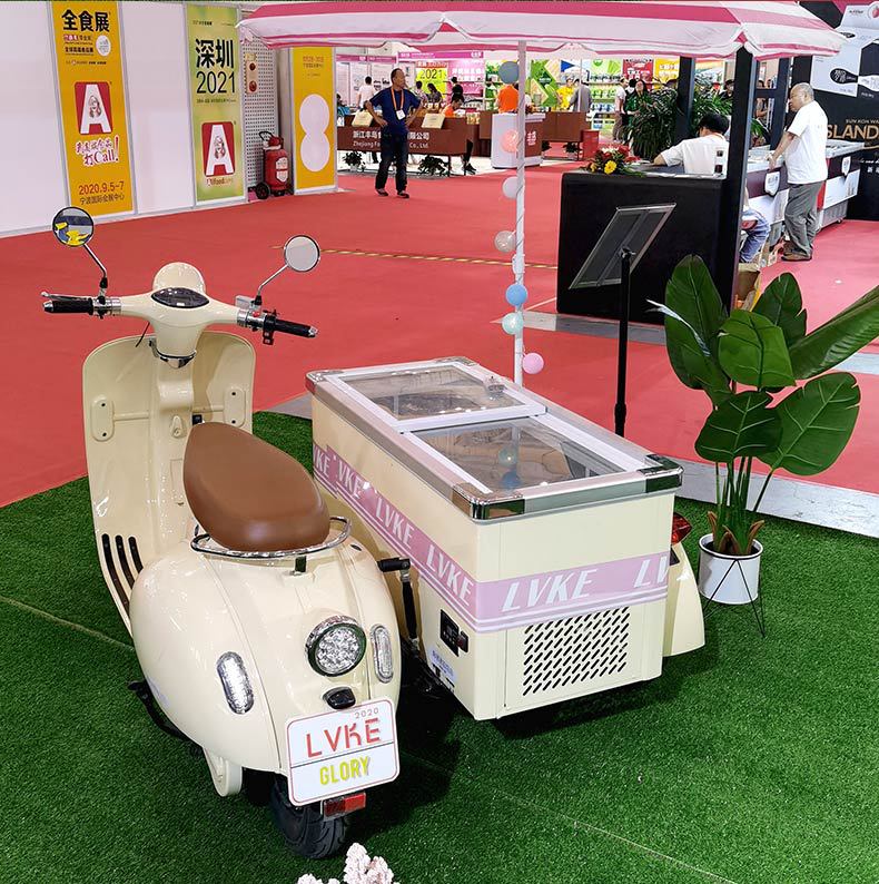 电动偏三轮冰淇淋车冰激淋流动售卖商超景区雪糕冰棒产品广告车