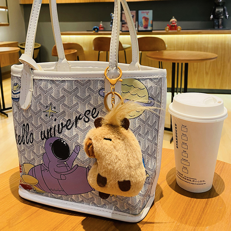 Creative Cartoon Plush Capabala Keychain Cute Capybara Doll Couple Bags Pendant Small Gift Wholesale