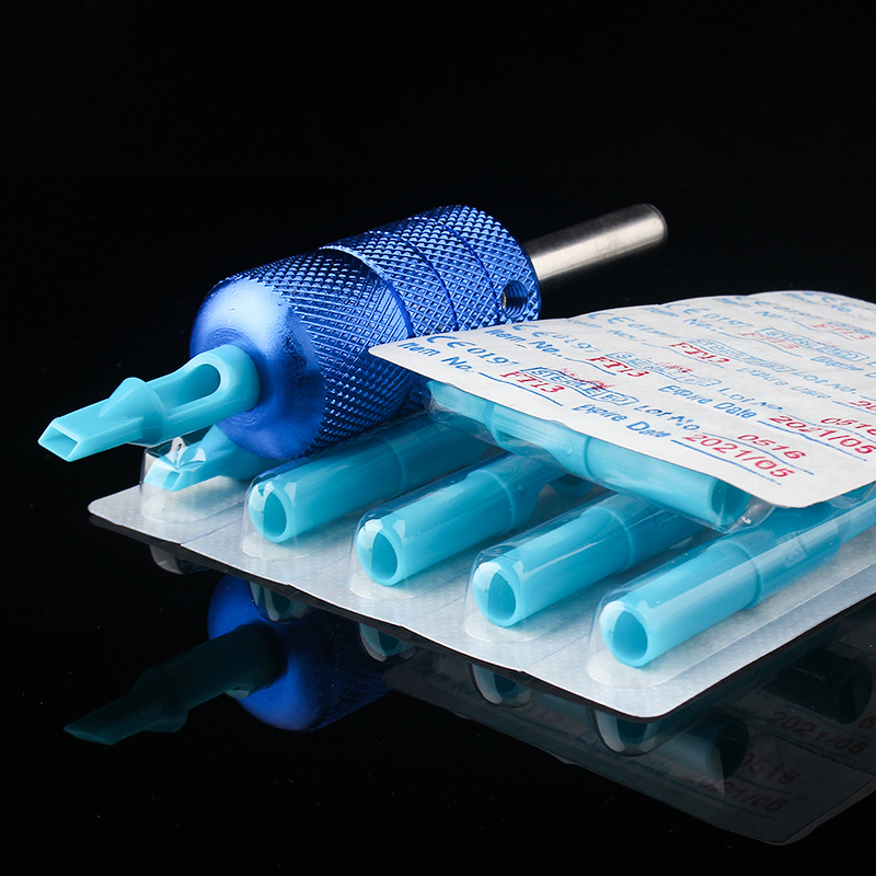 一次性纹身针嘴 圆针排针蓝色短针嘴 rt ft vt多种选择 纹身配件