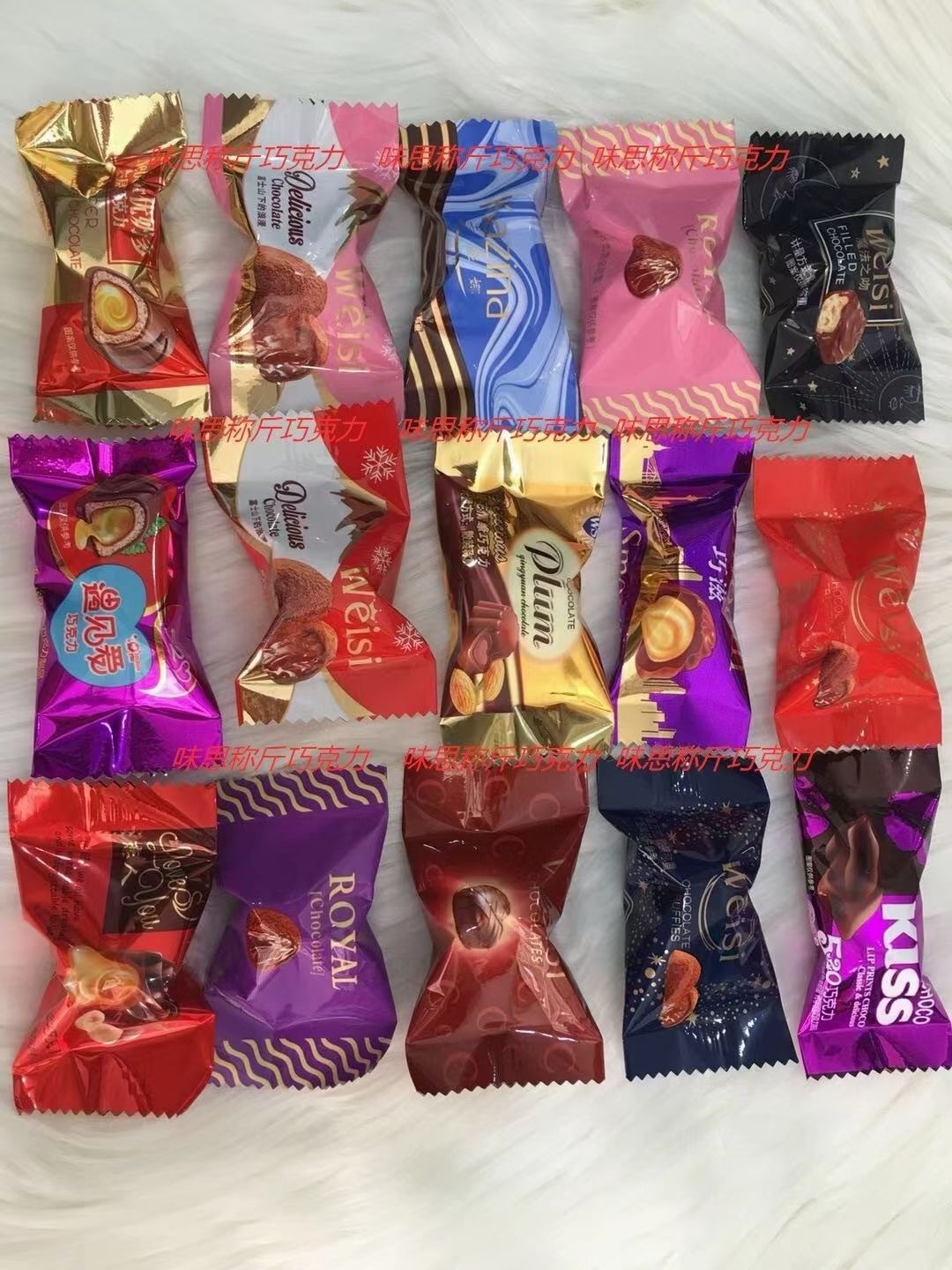 年货地摊批发巧克力各种混搭商场同款15元19元模式散装按斤称糖果