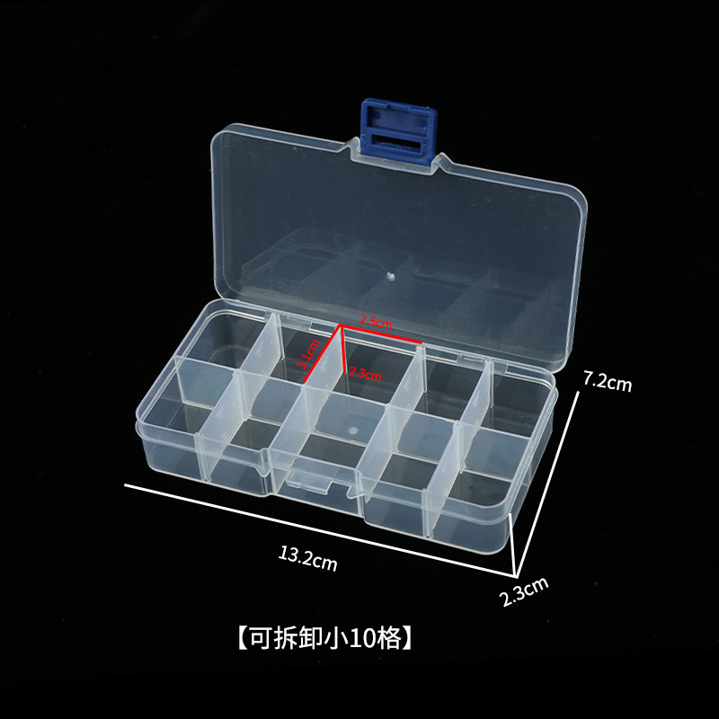 Grid Storage Box 10 Grid 15 Grid 24 Grid 36 Grid Transparent Box Tool Box Small Plastic Box Parts Storage Box