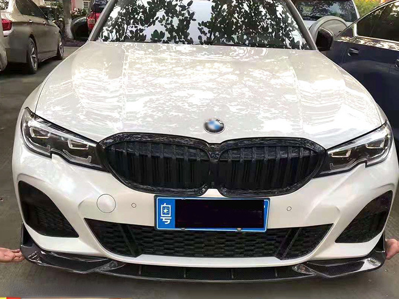 适用于宝马新3系改装小包围碳纤维前唇前铲侧裙侧铲后唇扰流尾翼