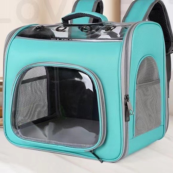 Foreign Trade Popular Style Pet Transparent Candy Color Large Capacity Cat Backpack Foldable Breathable Fashion Pet Back