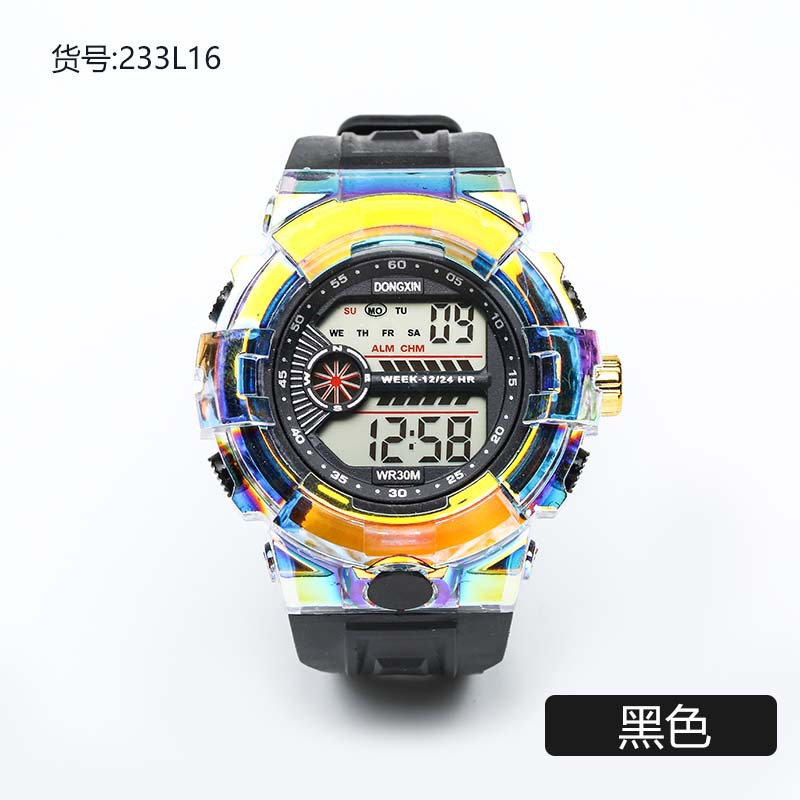 23 New Student Colorful Electronic Watch Ins Fashion Primary and Secondary School Children Sports Watch Multifunctional Luminous