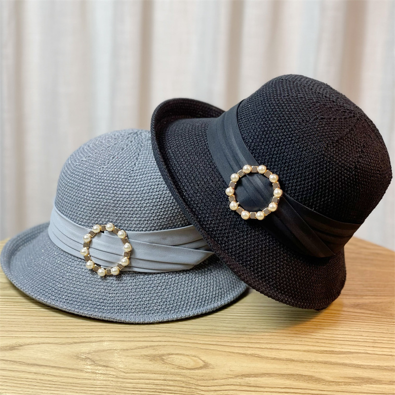 Japanese Foldable Straw Hat Summer Beach Vacation Sun Hat Korean Style All-Matching Fisherman Hat Internet Celebrity Sun-Proof Basin Hat
