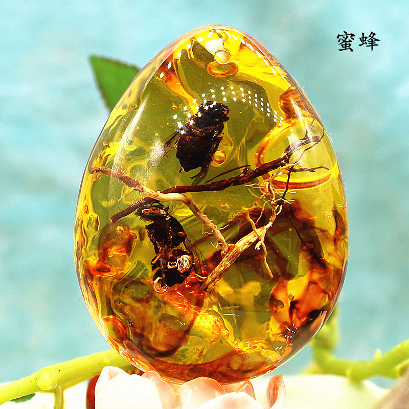 大号真昆虫琥珀挂坠 个性水晶项链吊坠 diy树脂饰品配件