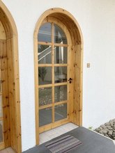 原木风室外门玻璃卧室门木门圆弧门拱形门定制实木复合平开烤漆