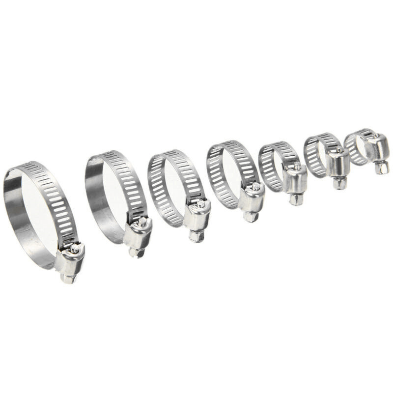 跨境电商 60pcs盒装卡圈抱箍接头 不锈钢美式喉箍圈卡箍组合