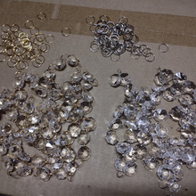 K9水晶灯具配件八角珠链条不锈钢金属连接扣环水晶门帘橱窗装饰