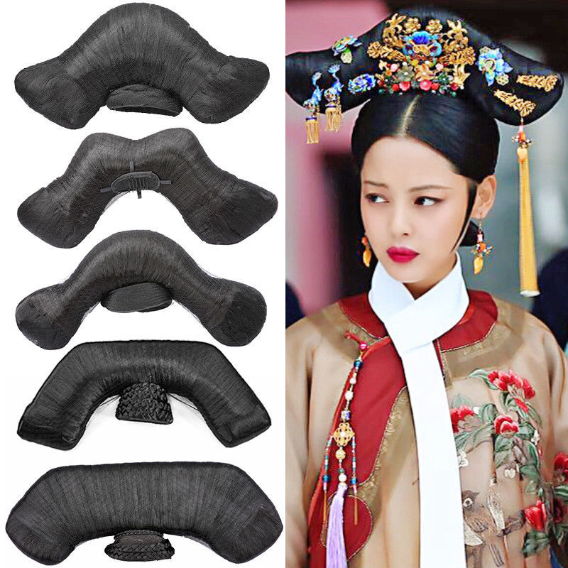 古装假发清朝宫廷旗头造型宫廷影视延禧攻略旗头发髻发棒旗板批发