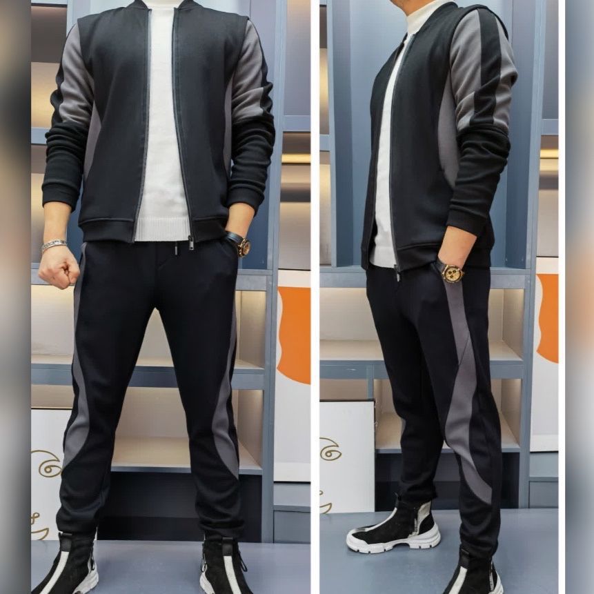 男装休闲套装七分图片