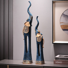 创意艺术大象摆件客厅落地装饰品家居玄关橱窗工艺品摆设大号