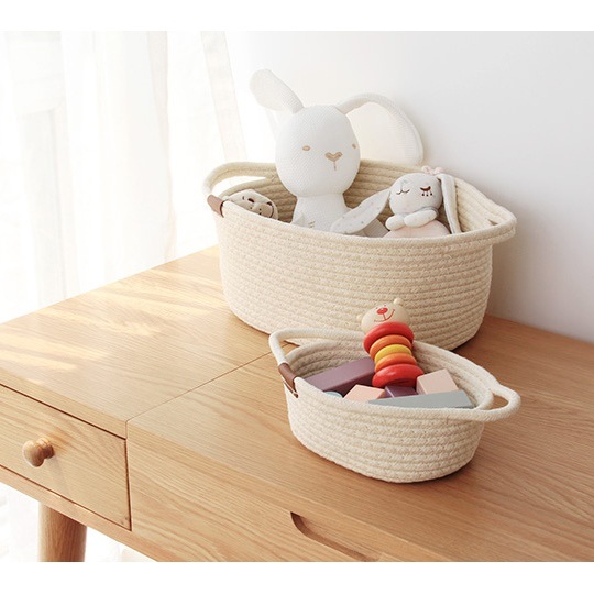 Nordic Ins Cotton Thread Storage Basket Bedroom Changing and Washing Clothing Toys Dirty Clothes Basket