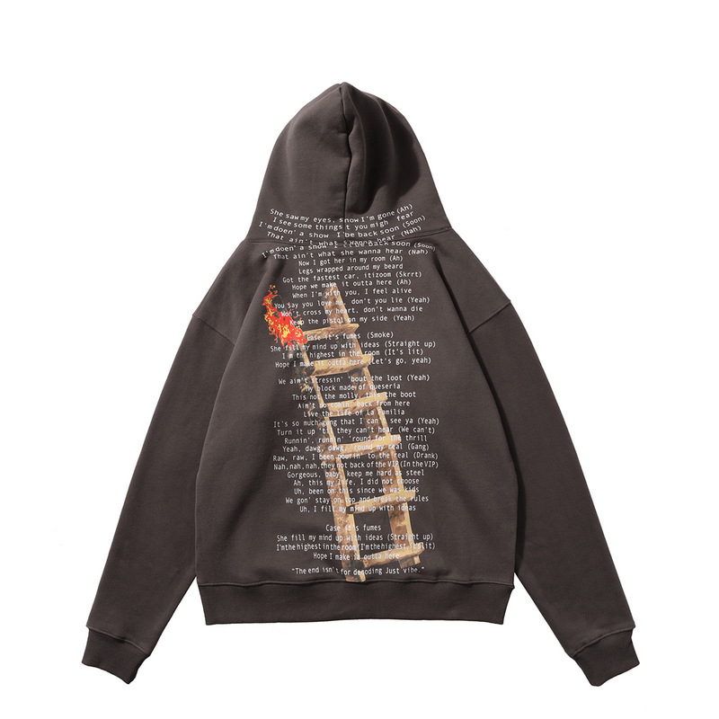 travis scott火焰梯子高街休闲欧美潮牌说唱男女同款连帽卫衣上衣