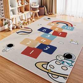 水晶绒地毯全铺卡通跳房子客厅耐磨防滑毯家用卧室儿童房爬爬垫