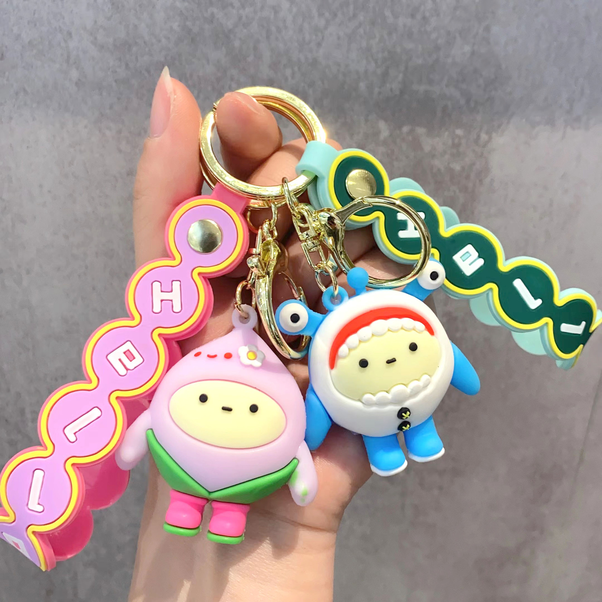 Generation Egg Puff Party Keychain Lost Heart Bear Key Chain Zekee Bear Pendant Cute Car Bag Packaging