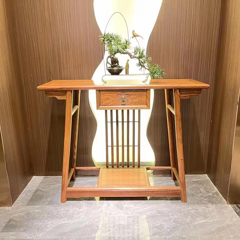 新款红木玄关台刺猬紫檀条案神台花梨木翘头台中式供桌实木玄关桌