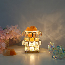喜马拉雅玫瑰盐灯四层水晶魔方台灯盐石北欧简约卧室香熏气氛少女