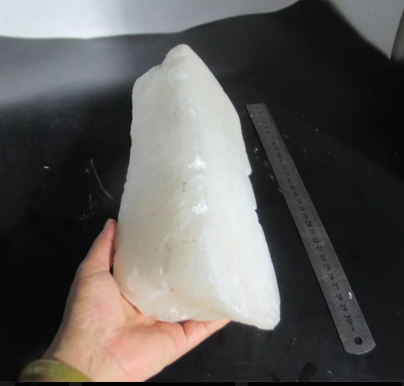 江西白荔枝灯光冻原石料印章雕刻料5.4公斤32*10*8cm鱼池灯光欣赏