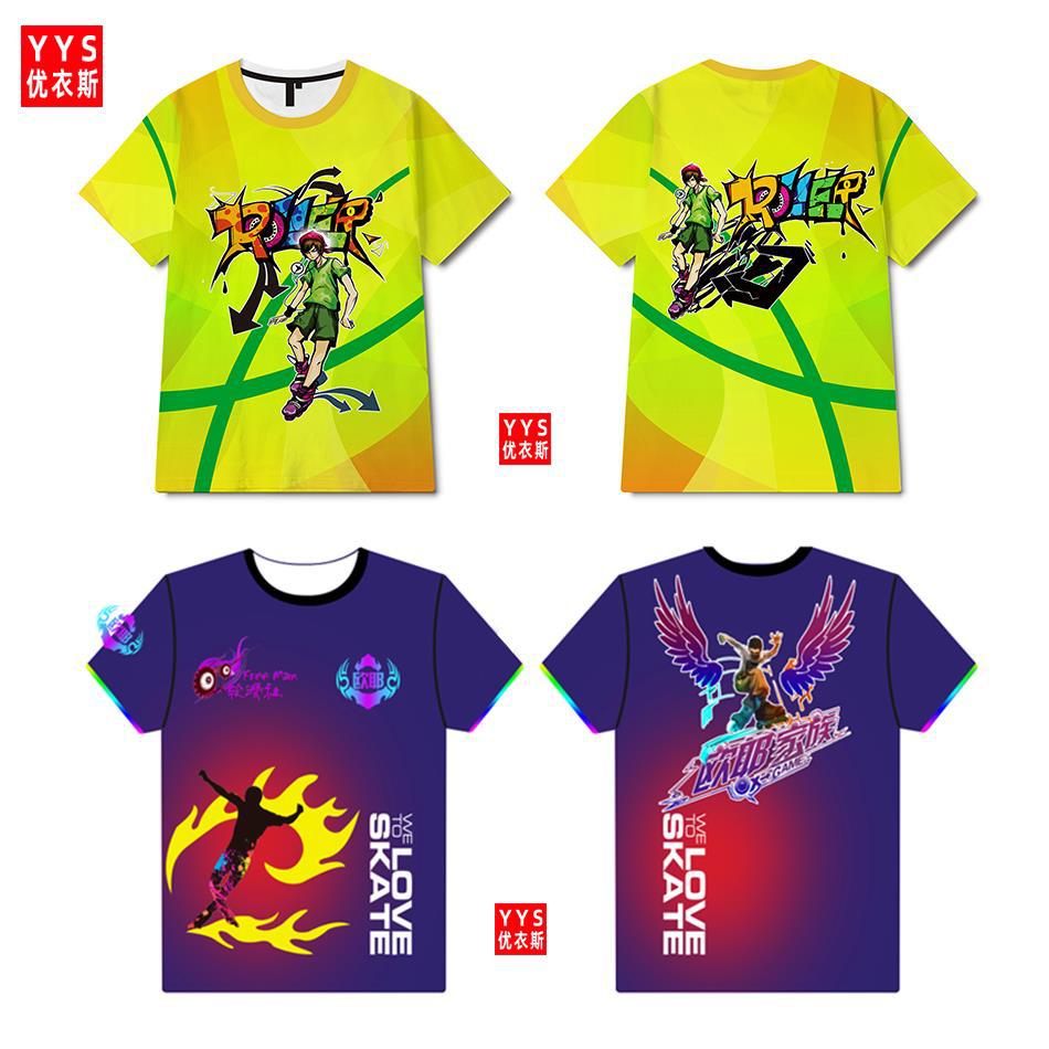 轮滑队服速干t恤班服全身印星空儿童装训练服团队溜冰速滑服