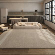 简约美式仿羊绒家用地毯氛围感纯色装饰客厅沙发阳台卧室床边毯
