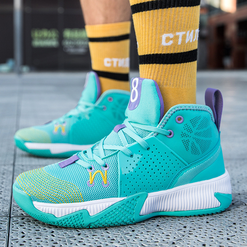 外贸音速8篮球鞋男透气网面殴文战靴学生实战球鞋情侣潮流高帮鞋
