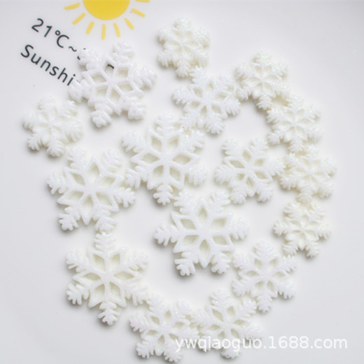 christmas glitter large， medium and small snowflake simulation cream glue resin accessories phone case beauty diy ornament material