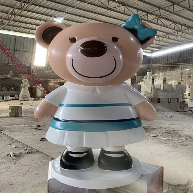 创意玻璃钢可爱熊卡通摆件商场酒店门口迎宾玻璃纤维立体玩偶摆件