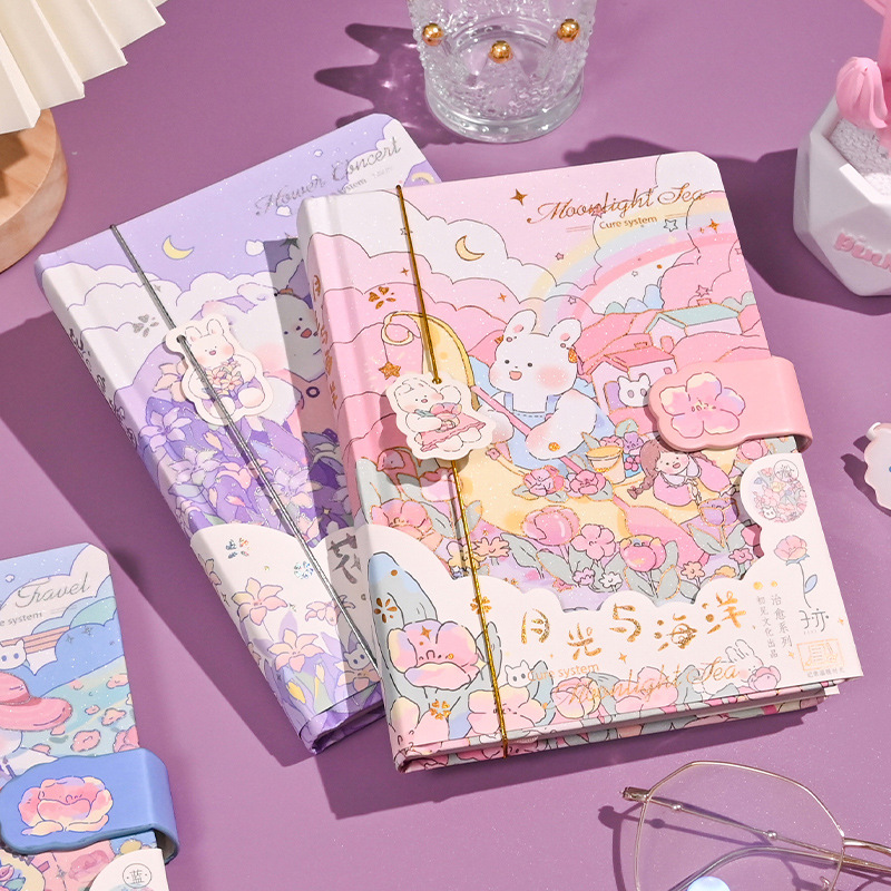 可爱超萌手账本兔熊网红笔记本子儿童女孩卡通ins风少女心日系笔