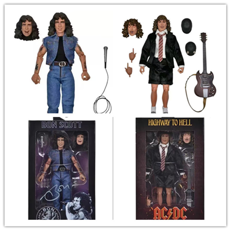 neca ac/dc安格斯杨 主音吉他手 邦斯科特 乐队主唱 8寸手办模型
