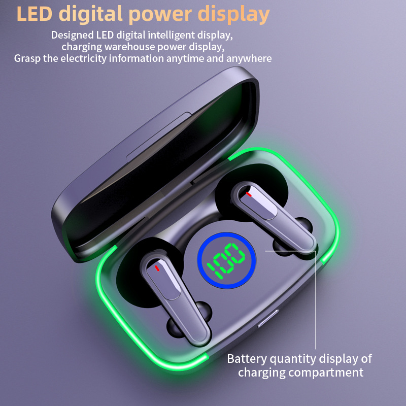 True Wireless Bluetooth Headset M80 Large Capacity Battery Can Be Used as Power Bank Power Display Semi-in-Ear Waterproof