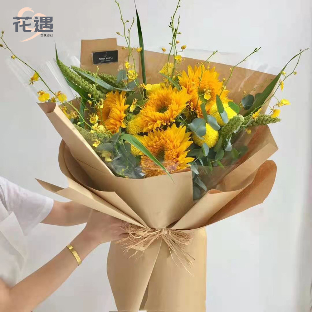 牛皮纸花束包装 复古怀旧英文英文报纸鲜花束包装纸 批发