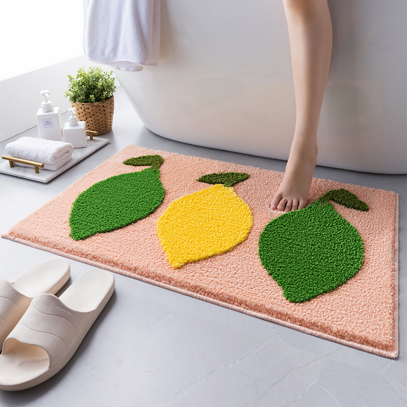 Factory Cartoon Little Daisy Flocking Ground Mats Household Bathroom Entrance Carpet Bathroom Non-Slip Mat Absorbent Floor Mat