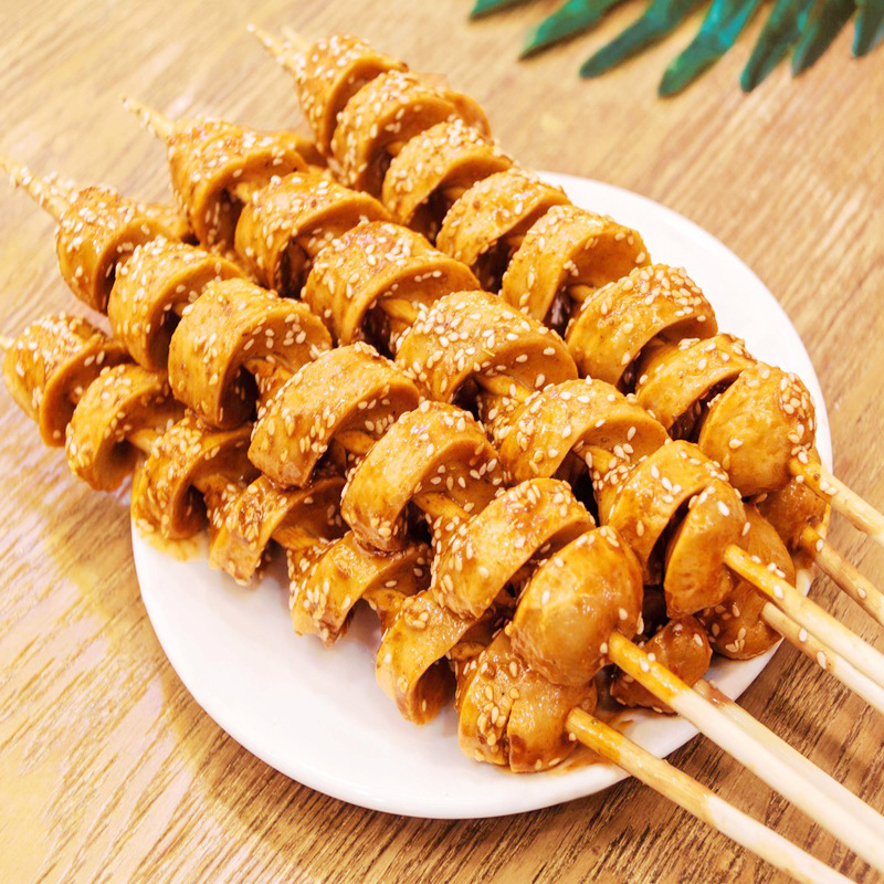 烤面筋串原味10包20串包商用带签烧烤半成品食材油炸食品素面筋