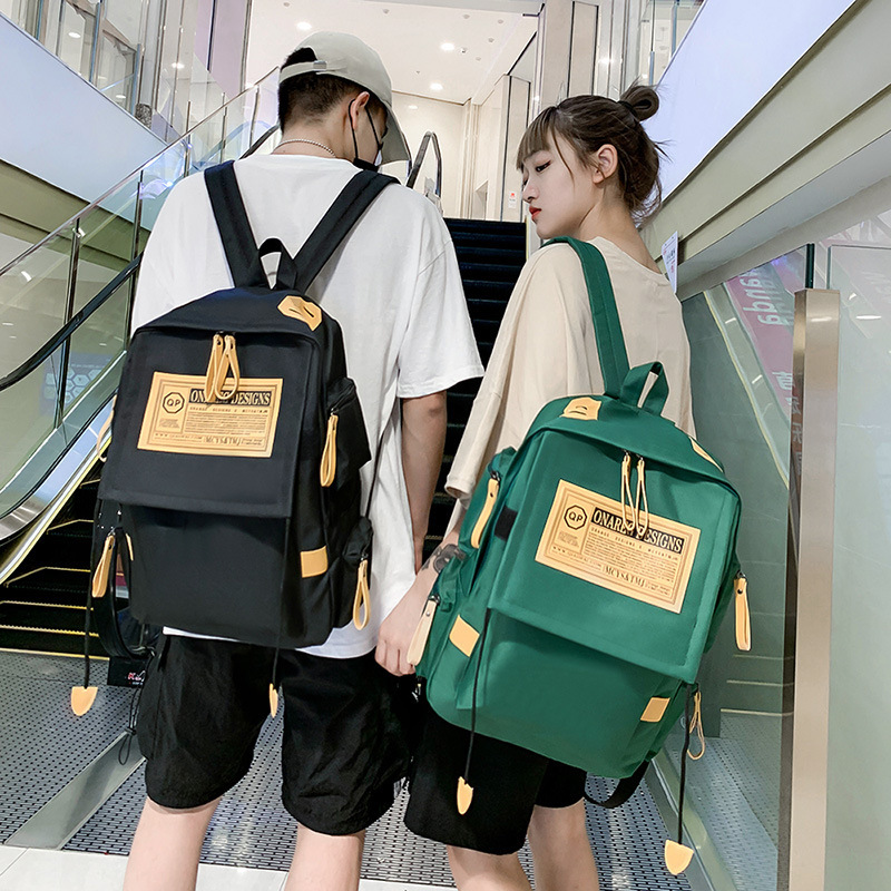 Canvas Backpack Large Capacity Travel Computer Men's Backpack Couple College Style Female High School and College Student Schoolbag