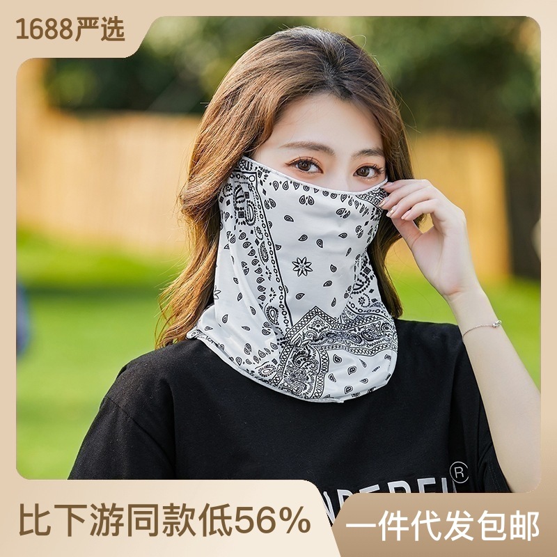 Paisley Sunscreen Mask Face Cover Ultraviolet-Proof Wholesale Car Practice Riding Ear Hanging Sunscreen Bandana Sunscreen Mask