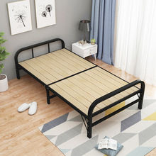 折叠床单人双人1m1.2米家用出租房经济型小床简易铁架竹床硬板床