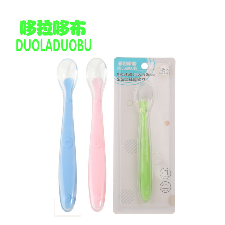 Doraemon Full Silicone Baby Soft Spoon Baby Silicone Spoon Baby Spoon Soft Soft Spoon 6061