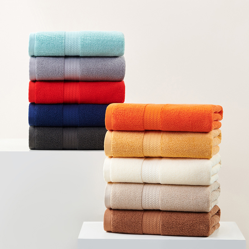 Pure Cotton Bath Towel 50 * 100cm plus Size Towel Bath Towel 260G Plain Color Bath Towel plus Size Water Absorbent Wipe Face Towel