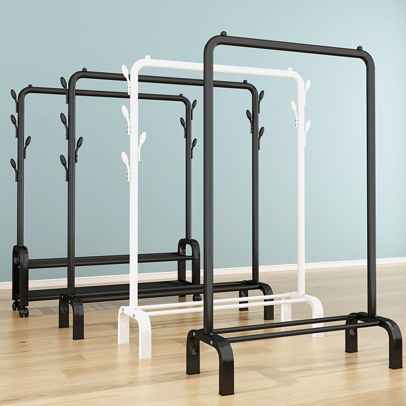 折叠鞋架宿舍晾衣架落地卧室单杆挂衣架家用晾衣杆阳台简衣柜