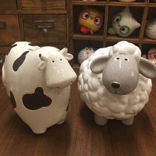 可爱陶瓷存钱罐情侣 创意个性动物生肖摆件储蓄罐 儿童生日礼物