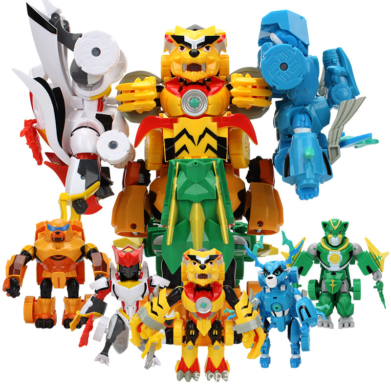 猪猪侠酷变勇士五合体豪华版儿童变形机器人男孩玩具套装大礼盒装