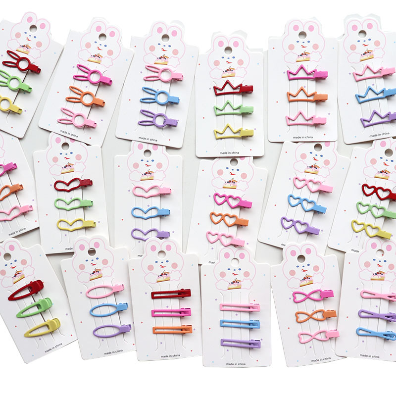 Amazon Children's Barrettes Paint Duckbill Clip Sweet Girl Side Clip Paint Hairpin Hairpin Headwear Set