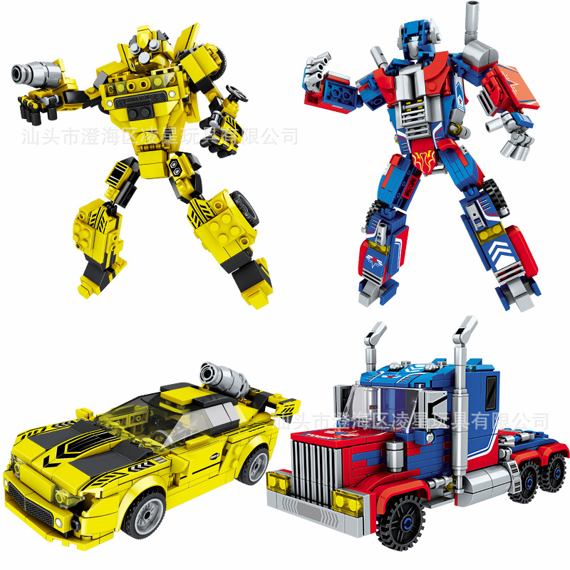 Compatible with Lego Assembled Building Block Set Transformable Mecha Tiananmen DIY Small Particles Children Educational Toy Gift