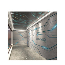 3d科技感墙纸办公室公司前台背景墙壁纸电竞馆ktv网咖酒店房壁画