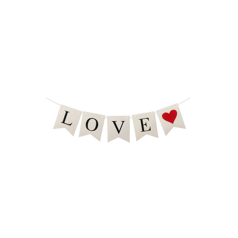 Gilding Letter Fishtail Pull Flag Marry Me Valentine's Day Valentine's Day Confession Wedding Decoration Layout Banner Pull Flag