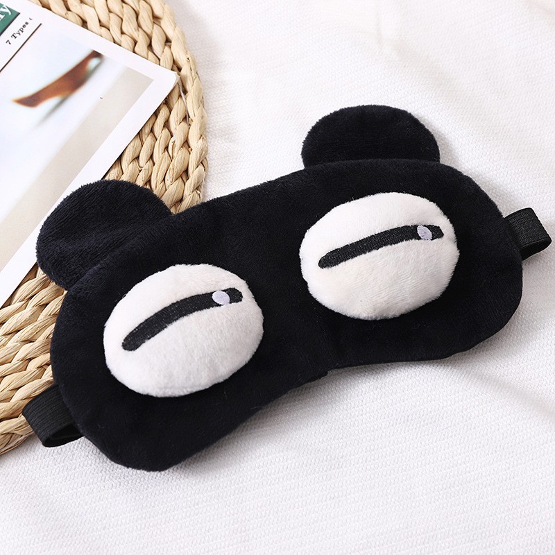 Cross-Border New Arrival Plush Cartoon Sleep Embroidery Eye Mask Shading Cute Boys and Girls Home Universal in Stock Wholesale