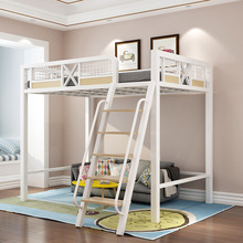 现代简约铁艺小户型阁楼床儿童成人高架床上床下桌复式子母宿舍床